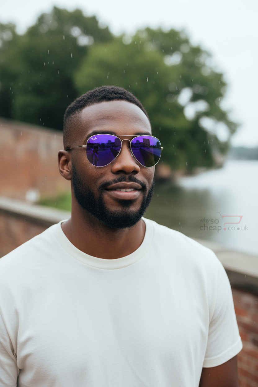 Ray-Ban Aviators RB3025 Flash Lens Mirrored Silver Purple Green, Silver Frame 58mm Lens
