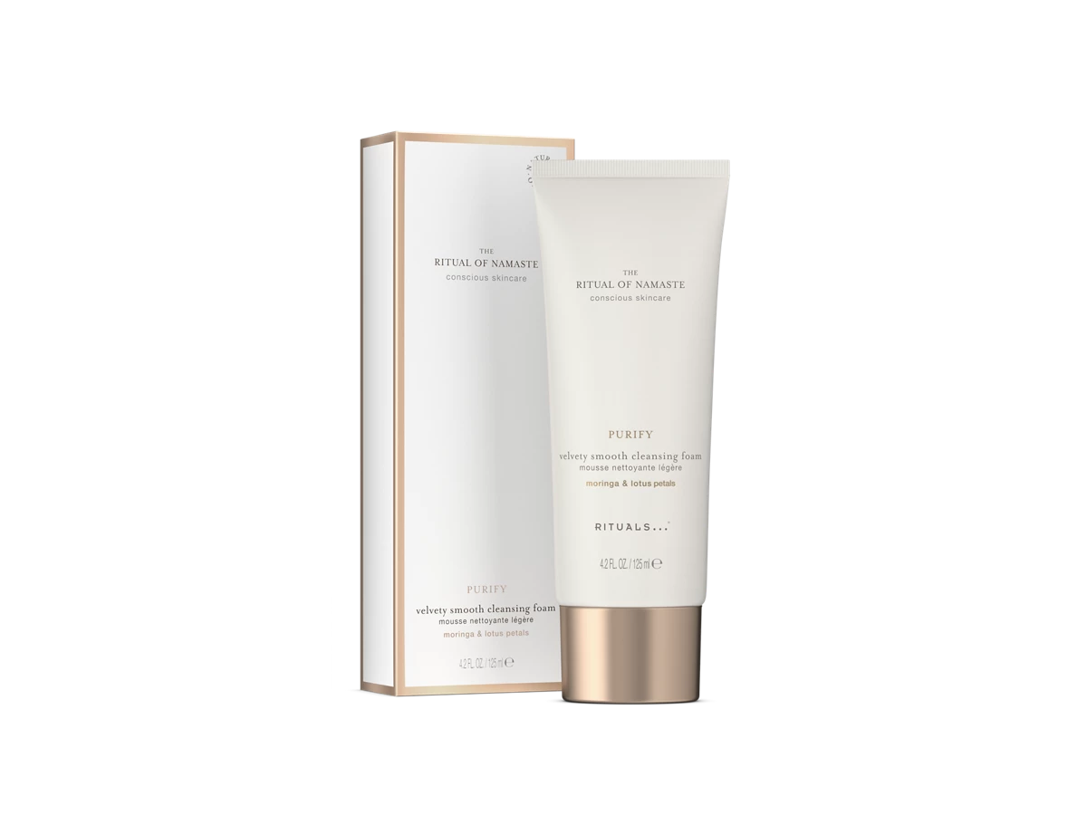 Rituals The Ritual of Namaste Velvety Smooth Cleansing Foam 125ml | Mild Lotus Face Cleanser for All Skin Types | Hydrating Foam Cleanser
