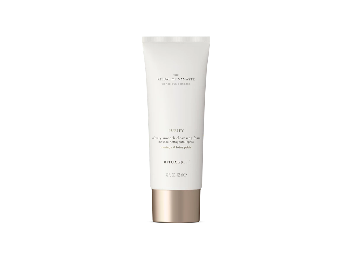 Rituals The Ritual of Namaste Velvety Smooth Cleansing Foam 125ml | Mild Lotus Face Cleanser for All Skin Types | Hydrating Foam Cleanser