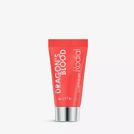 Red tube of Rodial Dragon's Blood serum on a white background