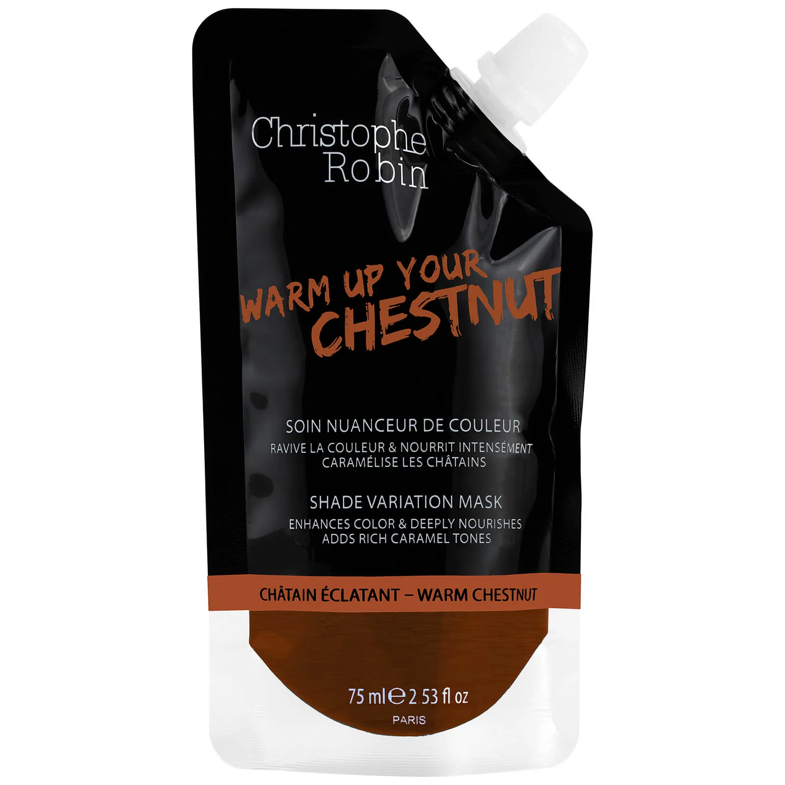 Product packaging for 'Warm Up Your Chestnut' by Christophe Robin on a white background