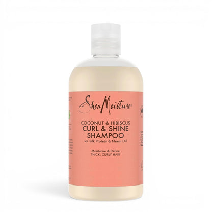 SheaMoisture Coconut & Hibiscus Curl & Shine Shampoo 379ml | Sulphate Free Natural Shampoo for Curly Hair | Coconut Hair Shampoo