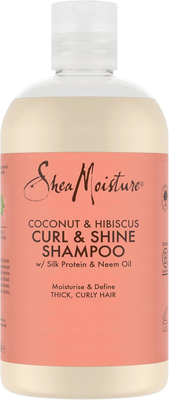 SheaMoisture Coconut & Hibiscus Curl & Shine Shampoo 379ml | Sulphate Free Natural Shampoo for Curly Hair | Coconut Hair Shampoo