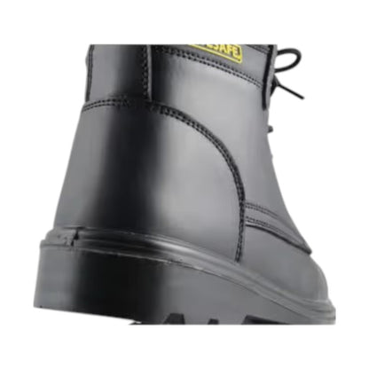 Sitesafe Trucker Metal Safety Leather Boots, Steel Toe Cap, S1P - Size 7, Black, Unisex