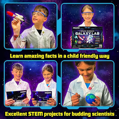 Space Science Galaxy Lab - Home Science Kit for Kids Learning, inc Rocket, Stickers & more!