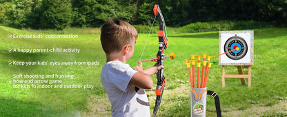 TEMI LED Super Archery Kit Kids Bow and Arrow Toy with Light, Suction Cup Arrows for Boy and Girl Ages 3-12
