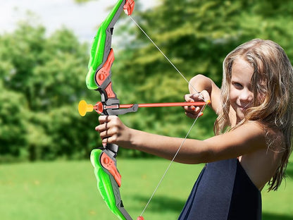 TEMI LED Super Archery Kit Kids Bow and Arrow Toy with Light, Suction Cup Arrows for Boy and Girl Ages 3-12