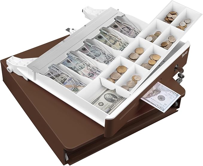 Tera Automatic 16-Inch Cash Drawer with Micro Switch, 5 Bill & 8 Coin Compartments