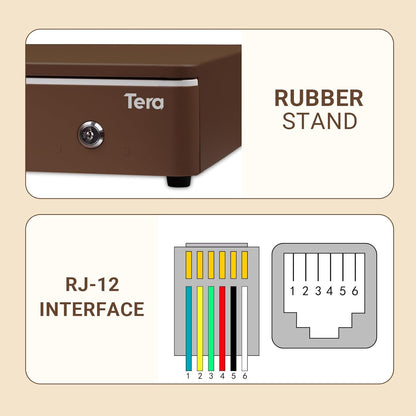 Tera Automatic 16-Inch Cash Drawer with Micro Switch, 5 Bill & 8 Coin Compartments