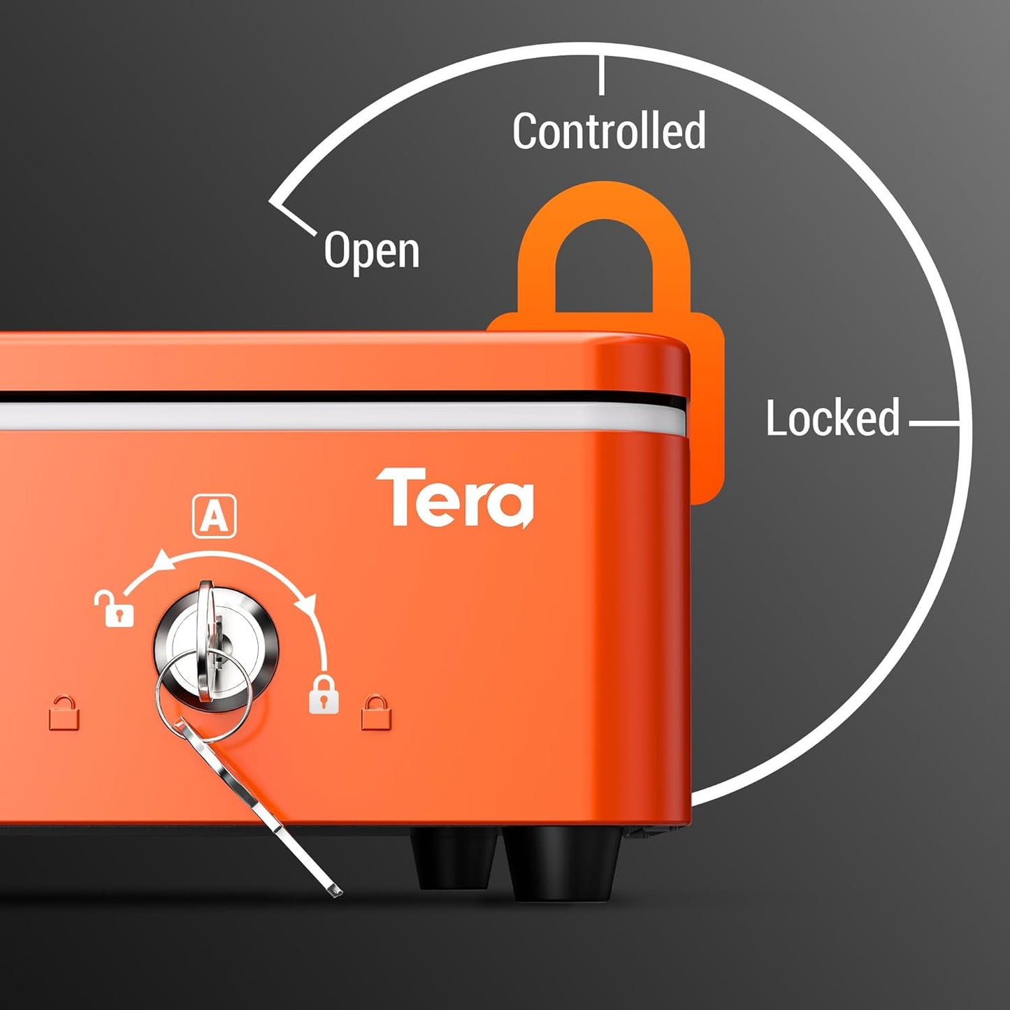 Tera Automatic 16-Inch Cash Drawer with Micro Switch, 5 Bill & 8 Coin Compartments - Orange