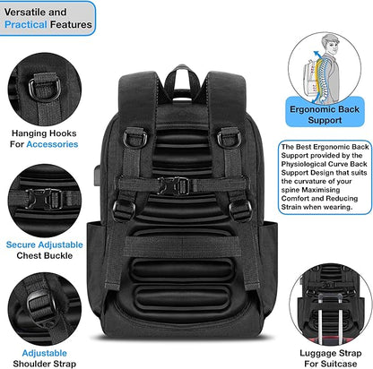 Urban4Design Laptop Backpack with USB Charging Port – 15.6 Inch, Travel, Work Rucksack for Men & Women, Water Resistant - Blue