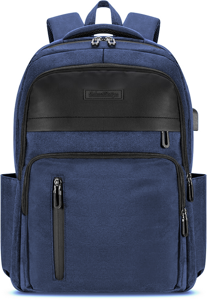 Urban4Design Laptop Backpack with USB Charging Port – 15.6 Inch, Travel, Work Rucksack for Men & Women, Water Resistant - Blue