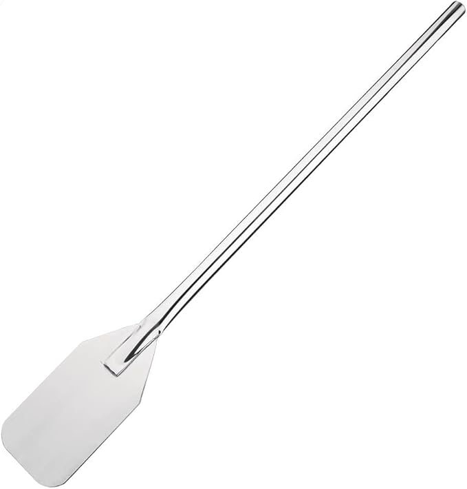 White paddle with a long handle on a white background