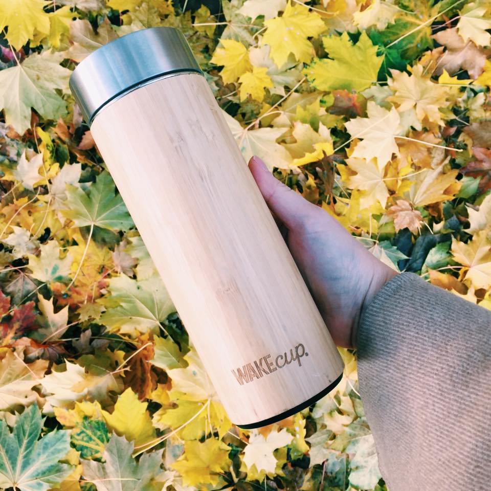 Reusable Sustainable Travel Bamboo Water Bottle Infuser/Flask with Filter 450ml