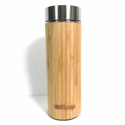 Reusable Sustainable Travel Bamboo Water Bottle Infuser/Flask with Filter 450ml