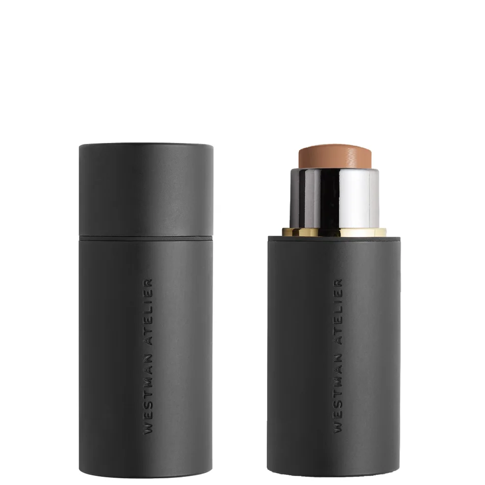 Two black cosmetic containers with 'Westman Atelier' branding on a white background