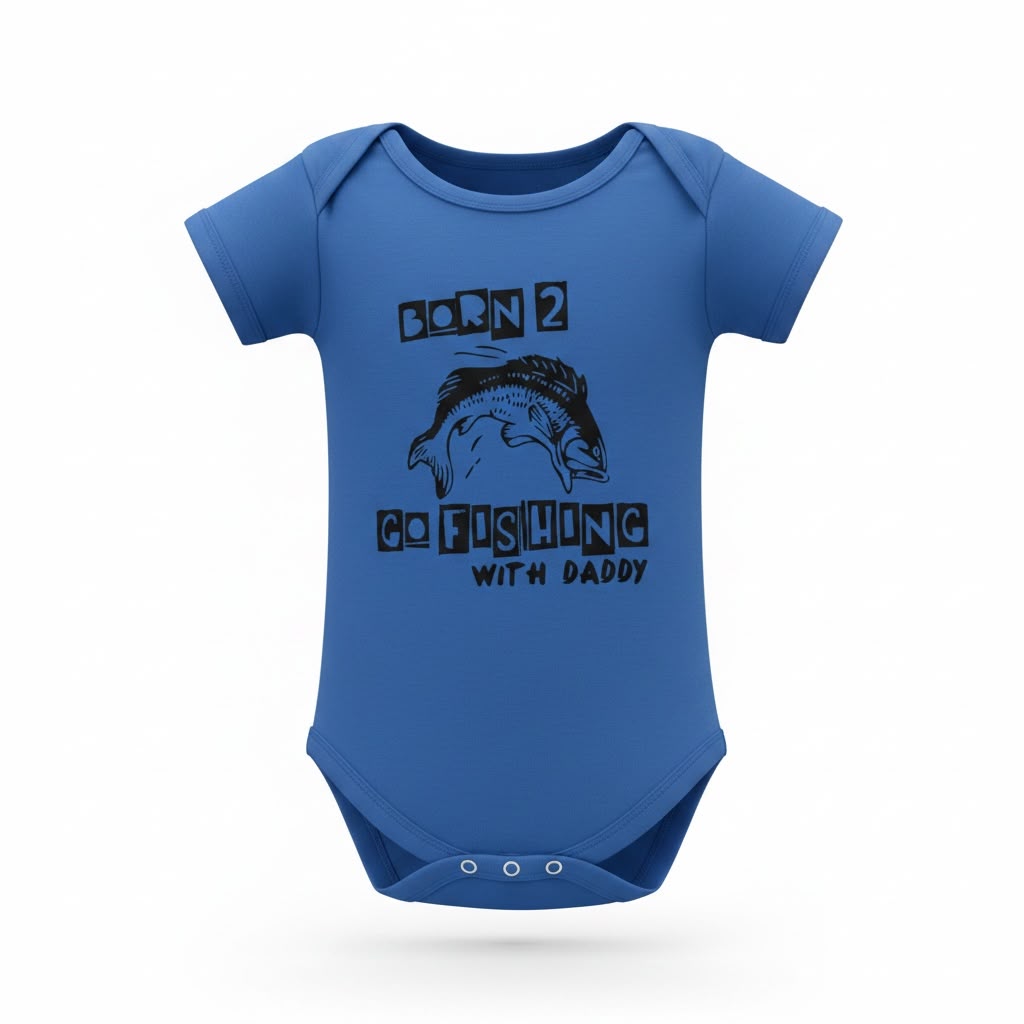 Daddy & Baby Matching Set - T-Shirt & Onesie - Gone Fishing - Blue