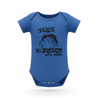 Daddy & Baby Matching Set - T-Shirt & Onesie - Gone Fishing - Blue