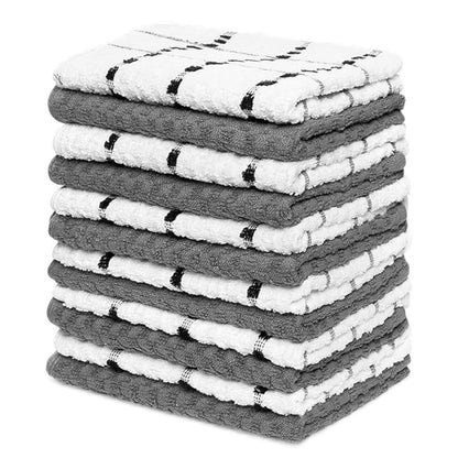 Zeppoli Kitchen Towels 12 Pack 38 x 63.5cm - 100% Cotton Dobby Weave Dish Towels & Cleaning
