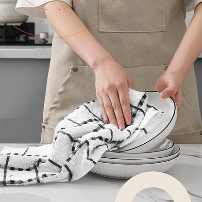 Zeppoli Kitchen Towels 12 Pack 38 x 63.5cm - 100% Cotton Dobby Weave Dish Towels & Cleaning