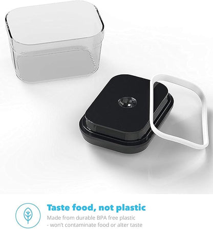 Zeppoli Airtight Food Storage Containers - BPA-Free Clear Plastic with Black Lids - Set 5 Piece