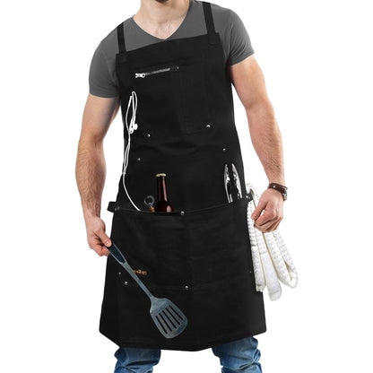 ecoZen Lifestyle Professional Grade Chef Apron for Men for Cooking, BBQ and Grill