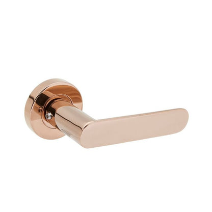 Access Hardware Novas Collection Door Handles On Round Rose, Polished Copper - B0210PCU
