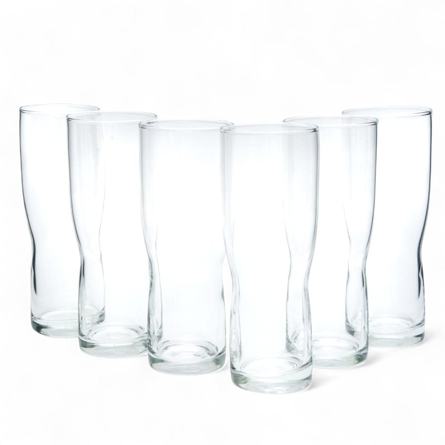 6 Pack Bormioli Rocco New Pilsner Beer Glass, Clear, 420ml