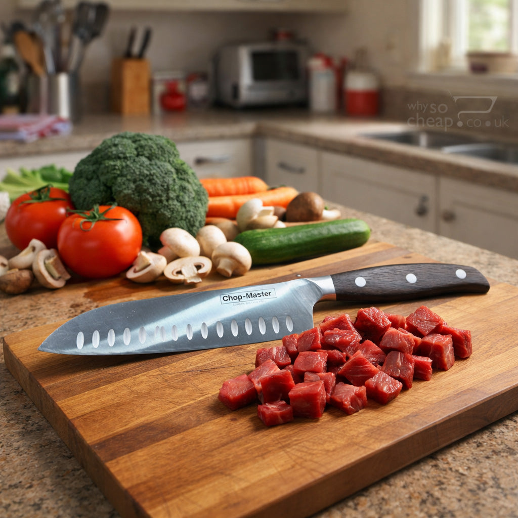 7″ Santoku Knife – German Steel, Japanese-Style Blade, Perfect For Chefs & Home Cooks - by Chop-Master