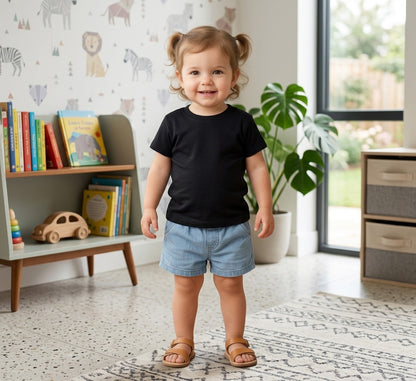 Baby Organic Cotton Short Sleeve T-Shirt - Black - 18-24M