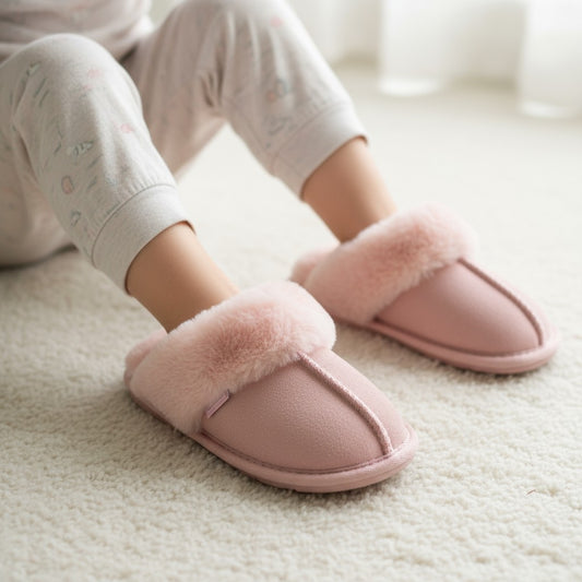 Just Sheepskin Kids Duchess Mule Slippers - Pink - Size UK 12-13