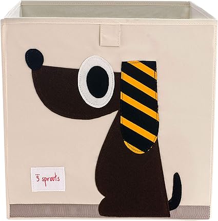 3 Sprouts - Storage Box - DOG - 13" Collapsible Fabric Organiser