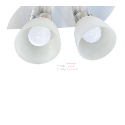 Eglo Enea-C 2 Bulb Bar Spotlight – E14-Led RGB Bulbs Included – Matt Nickel SKU 75374