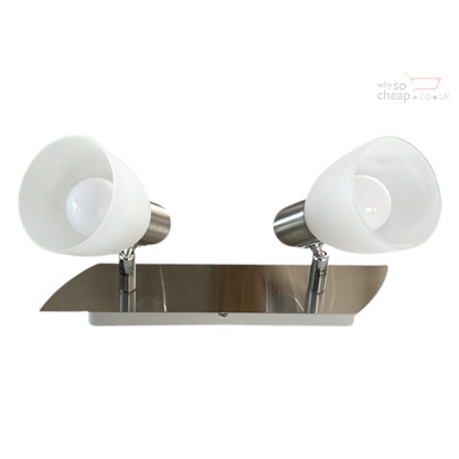 Eglo Enea-C 2 Bulb Bar Spotlight – E14-Led RGB Bulbs Included – Matt Nickel SKU 75374