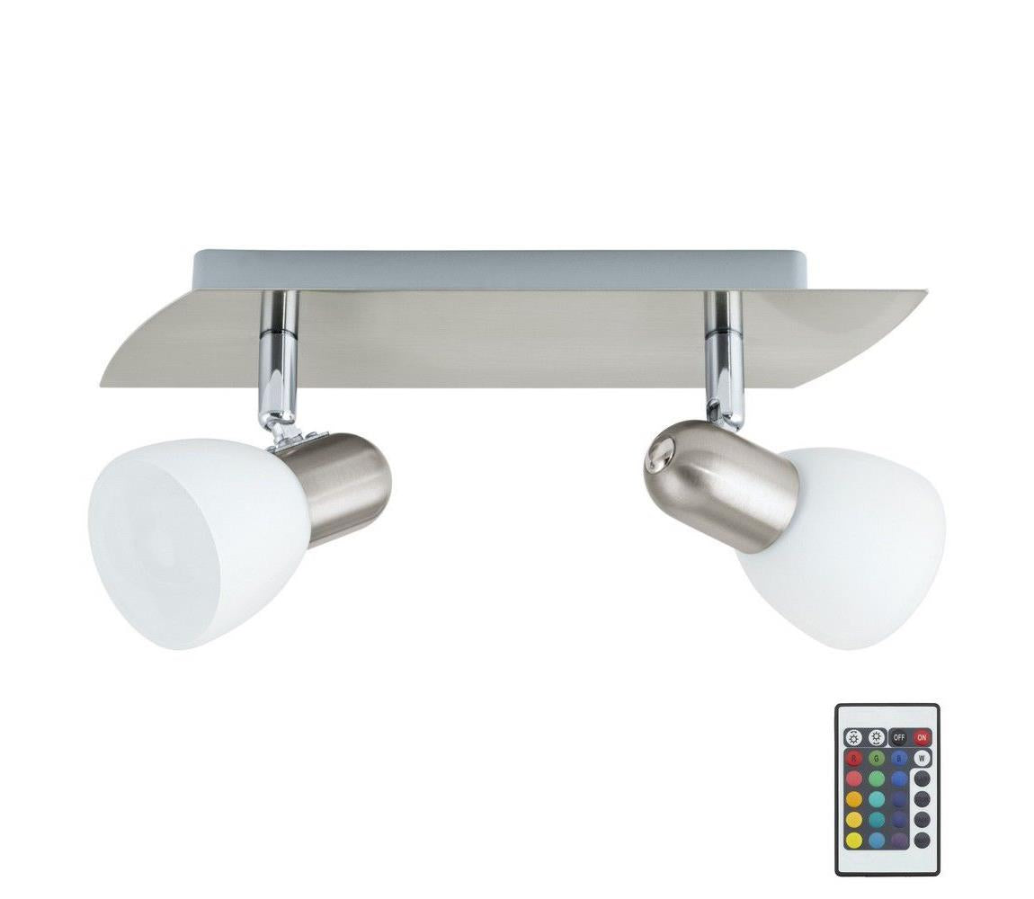 Eglo Enea-C 2 Bulb Bar Spotlight – E14-Led RGB Bulbs Included – Matt Nickel SKU 75374