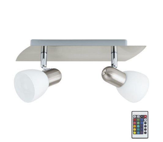 Eglo ENEA-C 2 BULB BAR SPOTLIGHT - E14-LED RGB BULBS INCLUDED - MATT NICKEL SKU 75374