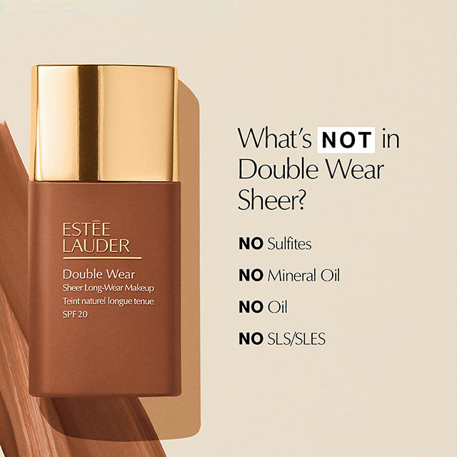 Estée Lauder Double Wear Sheer Foundation SPF 20 30ml – Deep Shades, Oil-Free, Hydrating