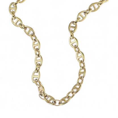 Fossil Heritage D-Link Gold-Tone Anchor Chain Necklace