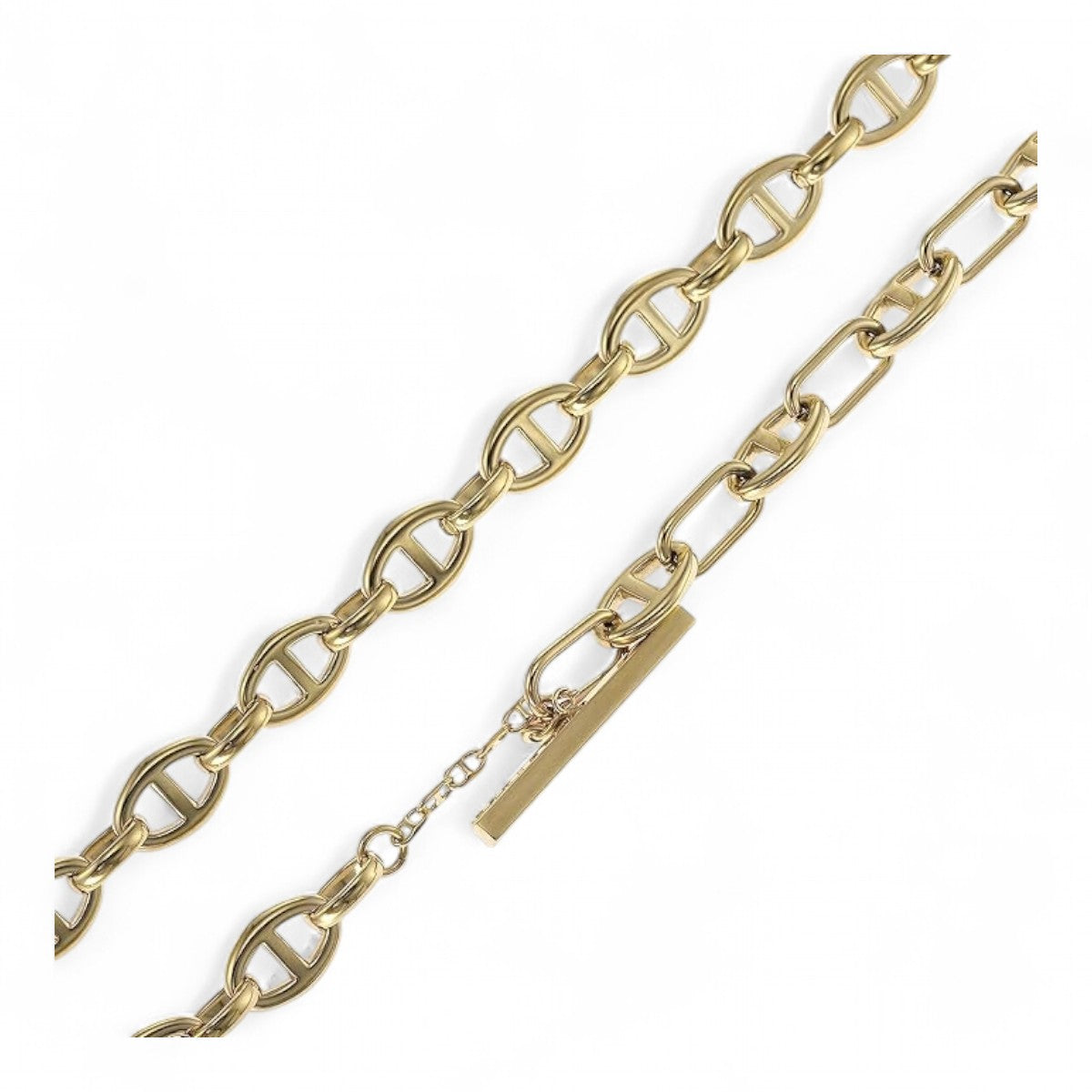 Fossil Heritage D-Link Gold-Tone Anchor Chain Necklace