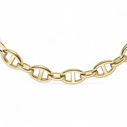 Fossil Heritage D-Link Gold-Tone Anchor Chain Necklace