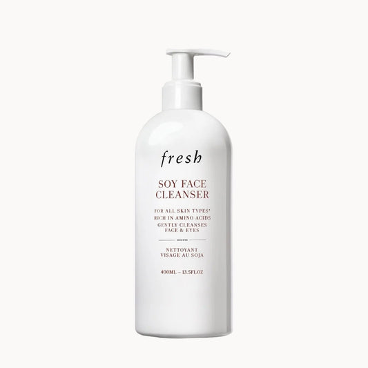 fresh soy face cleanser bottle with a decorative box featuring Lamborghini branding on a white background