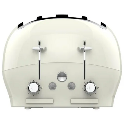 FUNKY Chunky LARGE Retro 4-slice Toaster, Extra Wide & Deep Slots, 6 Browning Levels - Cream