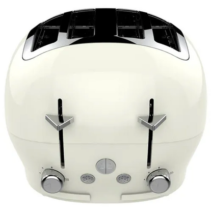 FUNKY Chunky LARGE Retro 4-slice Toaster, Extra Wide & Deep Slots, 6 Browning Levels - Cream
