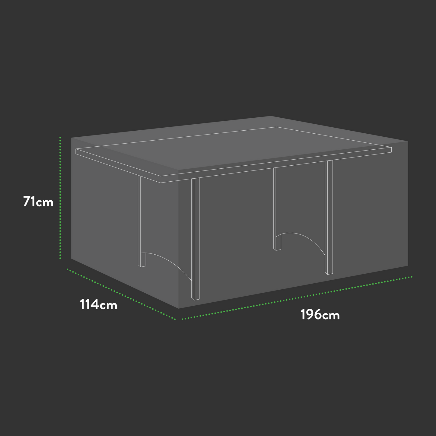 Garden and Home Co 8 Seater Rectangular Table Cover - Black