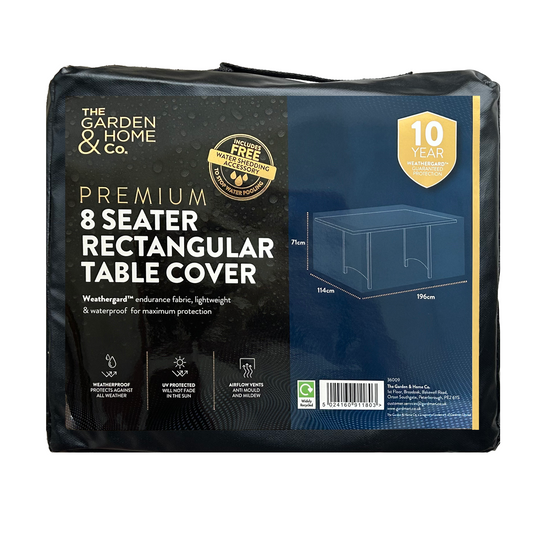 Garden and Home Co 8 Seater Rectangular Table Cover - Black