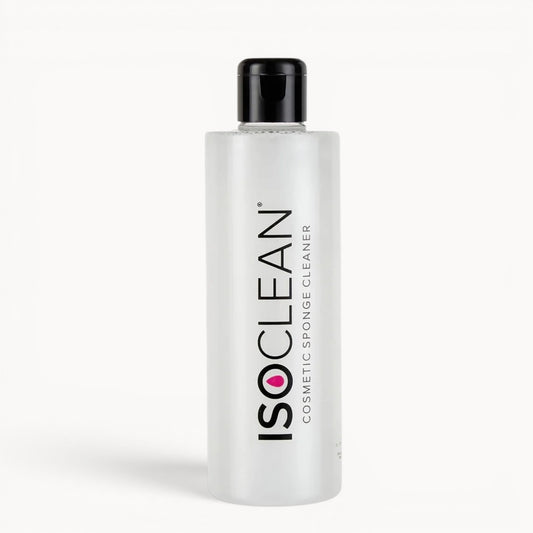 ISOCLEAN cosmetic sponge cleaner bottle on a white background