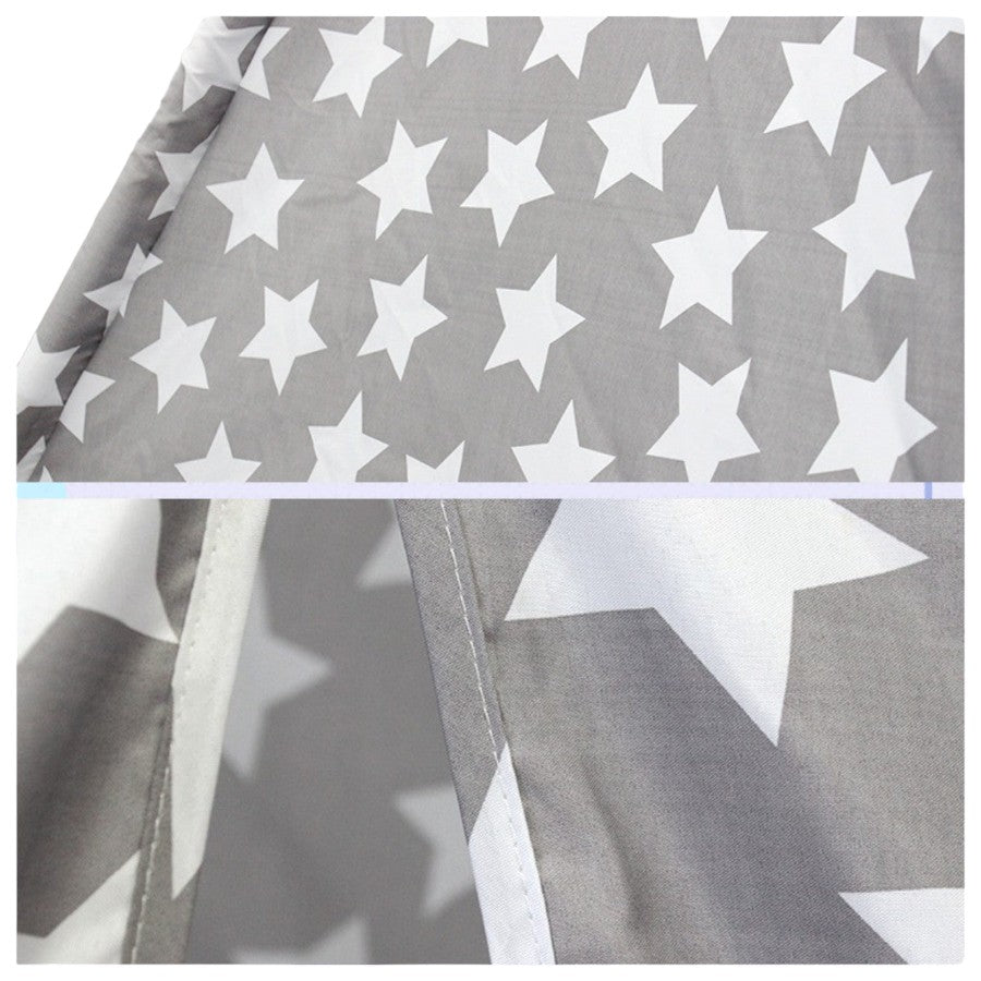 white stars pattern on grey