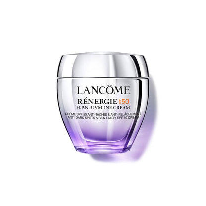 Lancôme Rénergie anti-aging SPF50 UV cream, front of product packaging