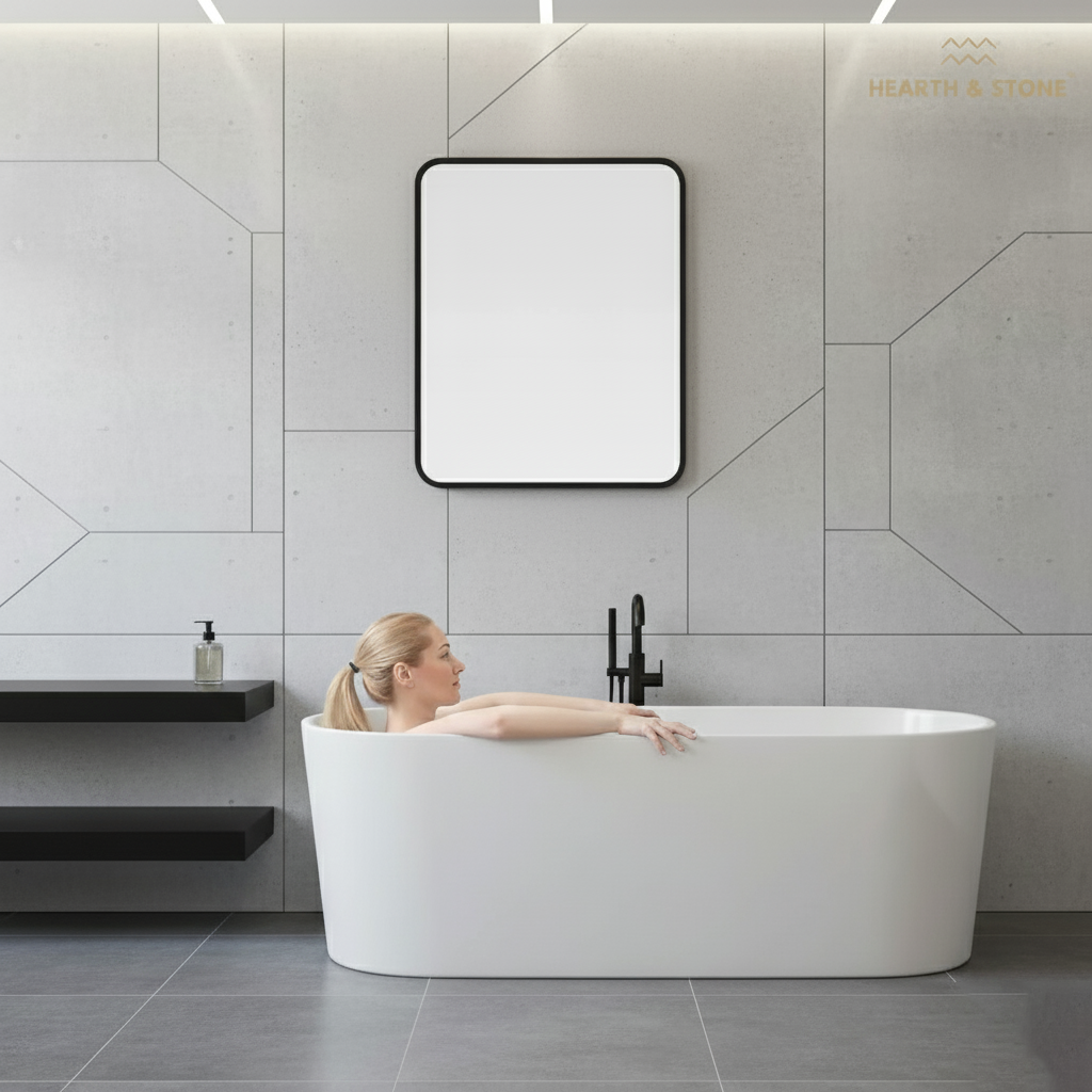 Hearth & Stone - Designer Mirror - 55 x 70cm - Brushed Matte Black