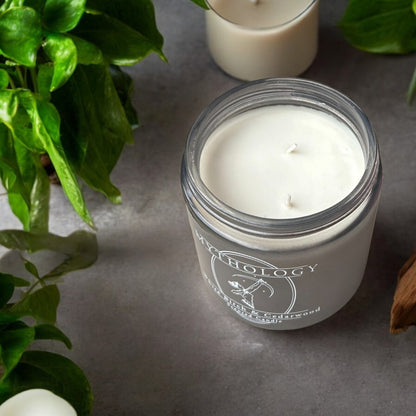 Mythology - Long Burning Double Wick Strongly Scented Candle, Soy Wax 354g - White Birch and Cedarwood